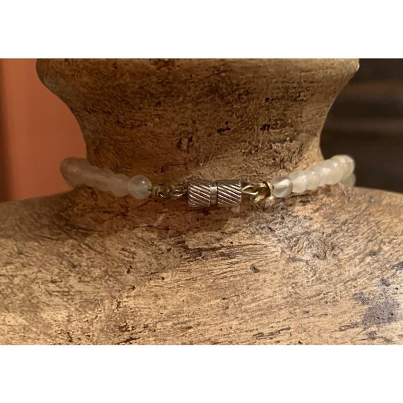 Rose Quartz and Green Chalcedony Necklace Vintage - Picture 6 of 6